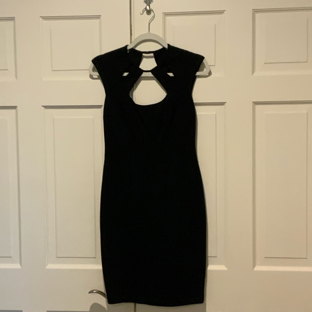 Cache Black Dress with Cutout Design